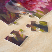 山を持つアラスカの野生の花の《鳥》アメリカゴガラ ジグソーパズル (側面)