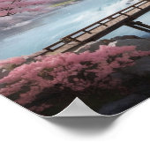 山を望む冬の桜 ポスター (角)