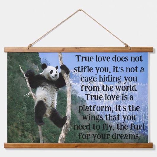 山を望む木のパンダの頂上 吊り下げ型タペストリー (正面)