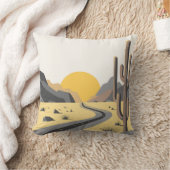 山を望む美しい砂漠の日の出 クッション (ブランケット)