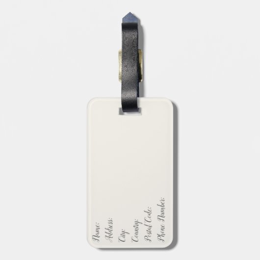 山を望む美しい砂漠の日の出 ラゲッジタグ (裏面縦)