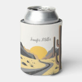 山を望む美しい砂漠の日の出 缶クーラー (缶正面)