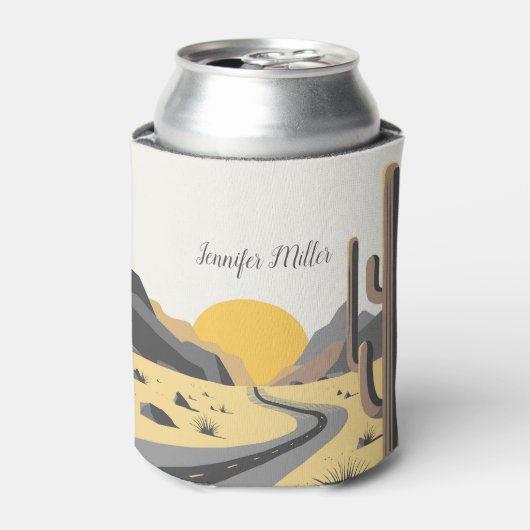 山を望む美しい砂漠の日の出 缶クーラー (缶正面)