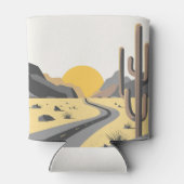 山を望む美しい砂漠の日の出 缶クーラー (裏面)