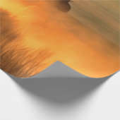 山を背に三羽のカウボーイが疾走 ラッピングペーパー (角)