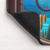 山を見下ろす窓のドリームキャッチャー マウスパッド (コーナー)