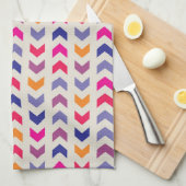 山アステカ形カラフルパターン キッチンタオル (四つ折り)