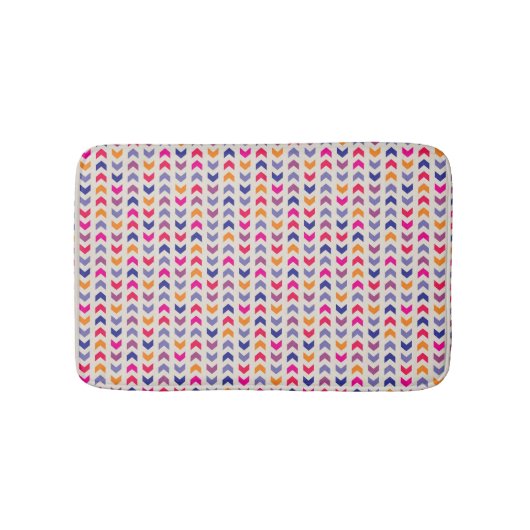 山アステカ形カラフルパターン バスマット (正面)