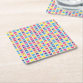 山アステカ形カラフル スクエアペーパーコースター (アングル)