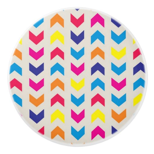 山アステカ形カラフル セラミックノブ (正面)