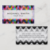 山アステカ形ジグザグパターン#2 名刺 (正面/裏面)