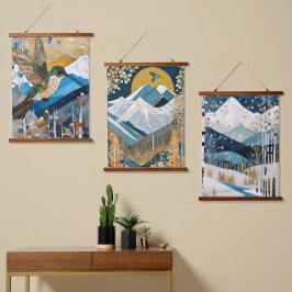 山アールヌーボー 吊り下げ型タペストリー