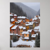 山イタリアンの小さな村 | AI Art ポスター (正面)