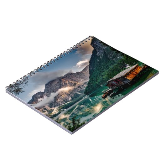 山イタリアン湖の風景の写真 ノートブック (左側)