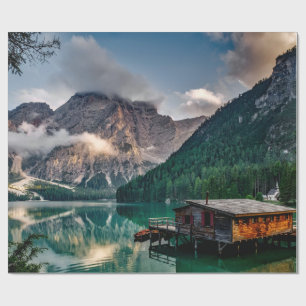 山イタリアン湖の風景の写真 ラッピングペーパー