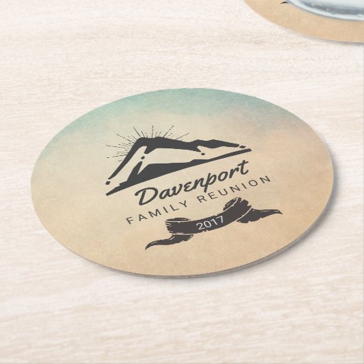 山イラストレーションとサンレイズファミリー懇親会 ラウンドペーパーコースター (アングル)