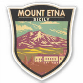 山エトナシチリートラベルアートヴィンテージ シール (正面)
