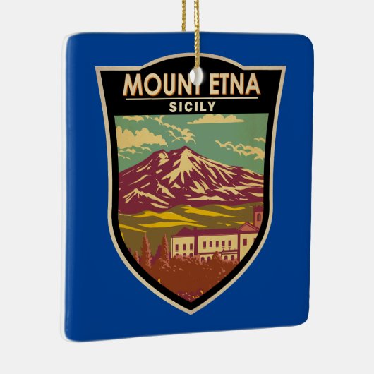 山エトナシチリートラベルアートヴィンテージ セラミックオーナメント (右)