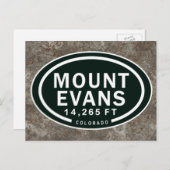山エバンス14,265 FT COマウンテンポストカード ポストカード (正面/裏面)