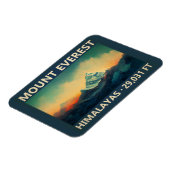 山エベレストヒマラヤスウォーターカラーヴィンテージ マグネット (左側)