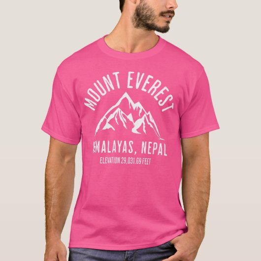 山エベレストヒマラヤスネパールマウンテンズ登山 Tシャツ (正面)