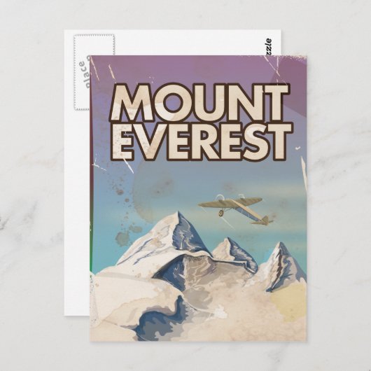 山エベレストヴィンテージ旅行ポスター ポストカード (正面/裏面)