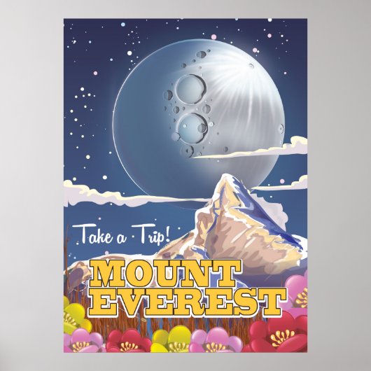 山エベレスト漫画の旅行ポスター ポスター (正面)