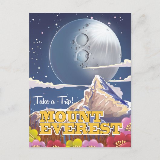 山エベレスト漫画の旅行ポスター ポストカード (正面)