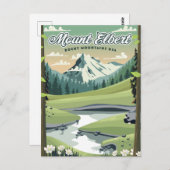 山エルバート・ロッキー山旅行ポスター ポストカード (正面/裏面)