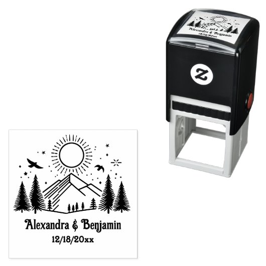 山エレガントの木サンバーズカップル名日付 セルフインキングスタンプ (インサイチュ)