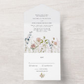 山エレガントの花が全て結婚ある オールインワン招待状 (内側)