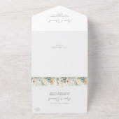 山エレガントの花が全て結婚ある オールインワン招待状 (外側)