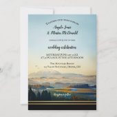 山エレガントの風景結婚芸術 招待状 (正面)