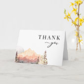 山エレガント書写真サンキューカード カード (黄色い花)