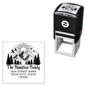 山エレガント木Sun Birds #2名前アドレス セルフインキングスタンプ (インサイチュ)