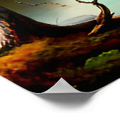 山エレガント湖インプレッションAI絵画の ポスター (角)