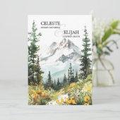 山エレガント素朴野花QR結婚の 招待状 (スタンド正面)