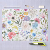 山エレガント花カラフル柄 薄葉紙 (クラフト)