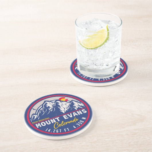 山エヴァンズコロラドレトロサンセットデミディーズ コースター (側面)