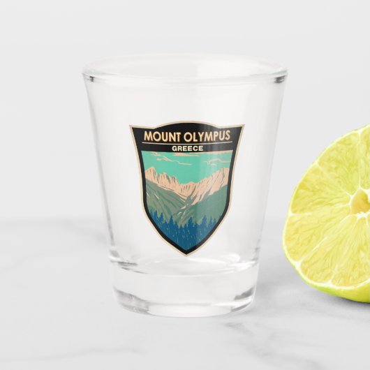 山オリンパスギリシャ旅行アートヴィンテージ ショットグラス (正面)