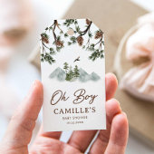 山オ素朴ーボーイベビーシャワーメッセージカード ギフトタグ