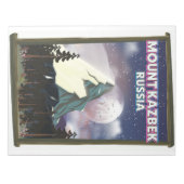 山カズベッロシアのク旅行ポスター。 ノートパッド (正面)