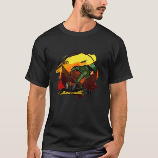 山カッコいい下乗りデザイン Tシャツ (正面)