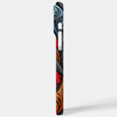 山カラフルと太陽の風景を描くフクロウの芸術 Case-Mate iPhoneケース (裏面 / 左)