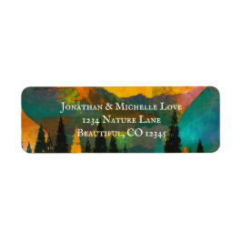 山カラフルと木の美しい住所 ラベル