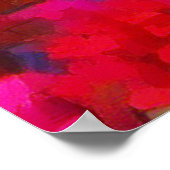 山カラフルの夕日の風景絵を描ズ ポスター (角)