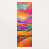山カラフルの夕日の風景絵を描ズ ヨガマット (裏面)