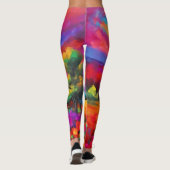 山カラフルの夕日の風景絵を描ズ レギンス (裏面)