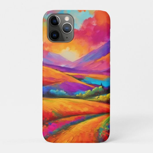 山カラフルの夕日の風景絵を描ズ Case-Mate iPhoneケース (裏)