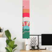 山カラフルの太陽小さな女の子成長図 ポスター (ホームオフィス)